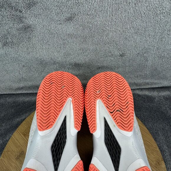 Nike Court Tennis Shoes Womens Size 12 White Black Volt Orange 845046-013 - Picture 8 of 10